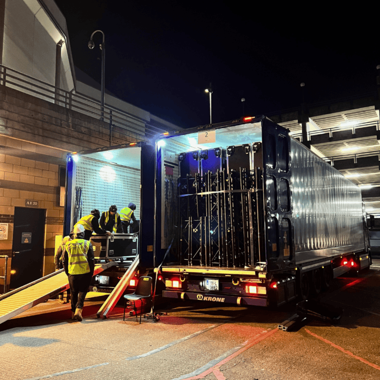 KB Event's truck's load into birmingham utilita arena for the unhealthy club tour brimingham show